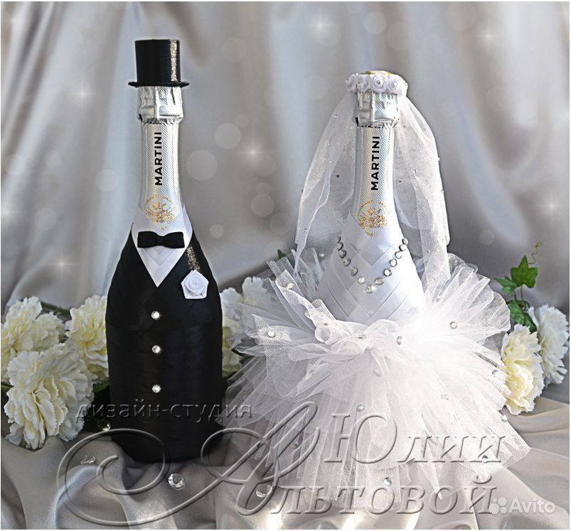 Шампанское жених и невеста своими руками
