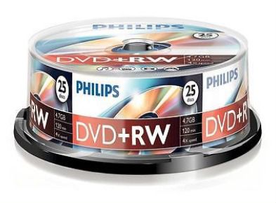 Диски перезаписываемые Philips DVD+RW