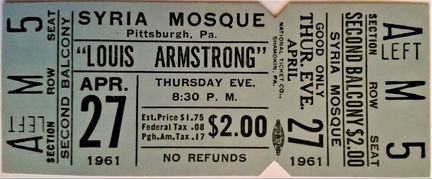 Билет на концерт Луи Армстронга