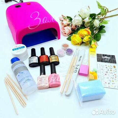 Набор для маникюра гель-лаком с лампой