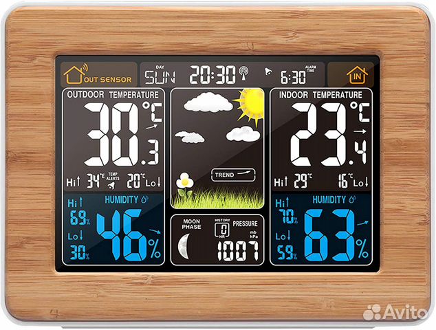 Новая USA Color Weather Station Alarm Clock FJ3365