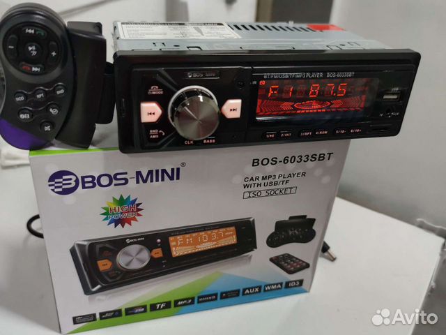 Магнитола Bos-Mini 6033SBT, Bluetooth/Usb/Aux
