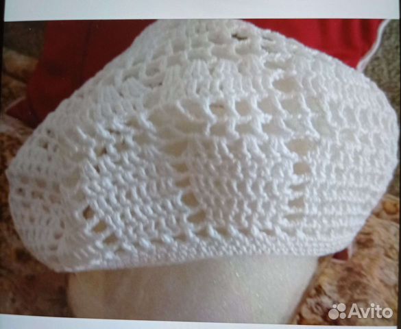 Берет, х/ б 100 проц. Новый, ручная работа