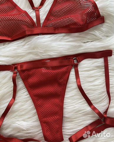 Красный сексуальный комплект нижнего белья