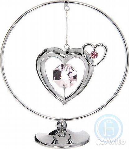 Серебрянная фигурка «два сердца»
