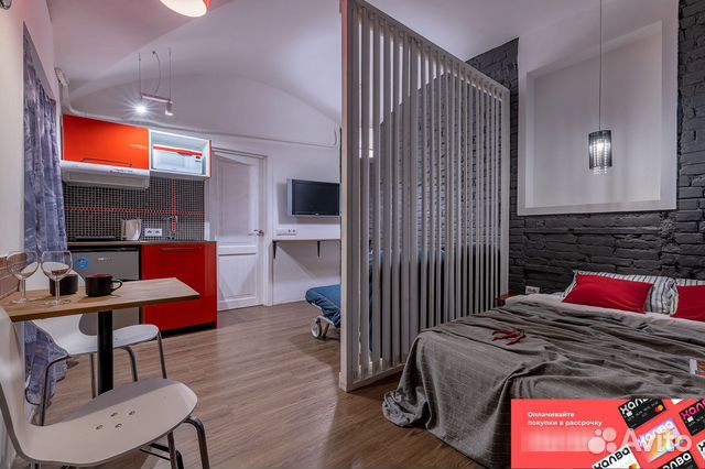 

Квартира-студия, 27 м², 3 кровати