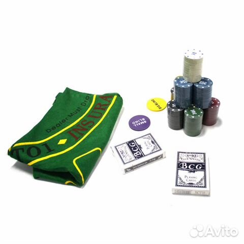 Набор для покера Holdem Lite 500 с сукном Набор для покера Holdem Lite 500 с сукном