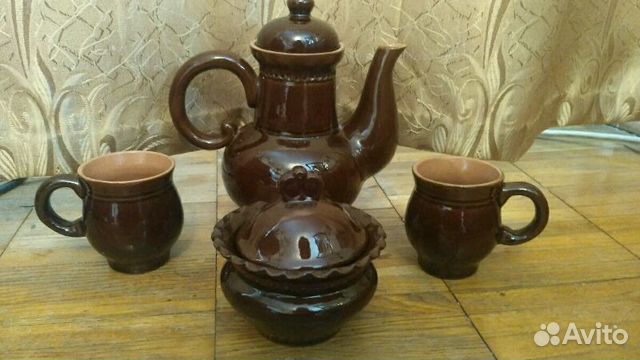 Глиняный сервиз кофейный (чайный) СССР. Фаянс