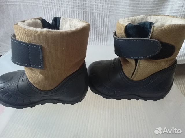 Cапожки с мехом демисезонные с резиновой калошей