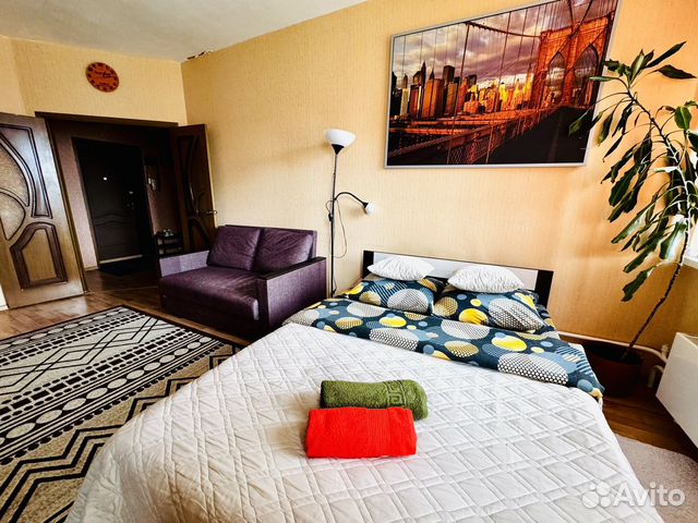 

1-к. квартира, 44 м², 3 кровати