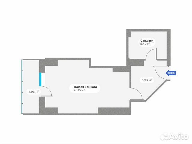 Студия, 37.2 м², 5/25 эт. Студия, 37.2 м², 5/25 эт.