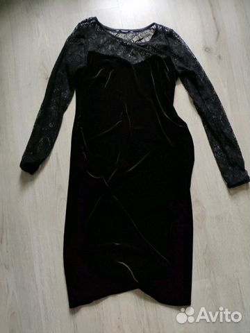 Платье для беременных XS, h&m велюр черное