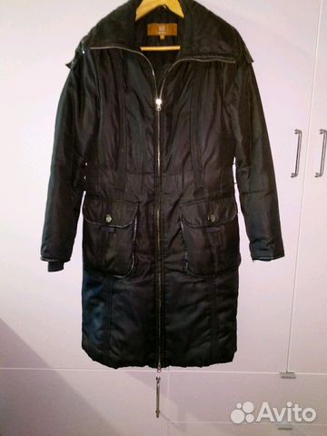 Пальто зимнее с кожаными вставками р. 46 пуховик Пальто зимнее с кожаными вставками р. 46 пуховик