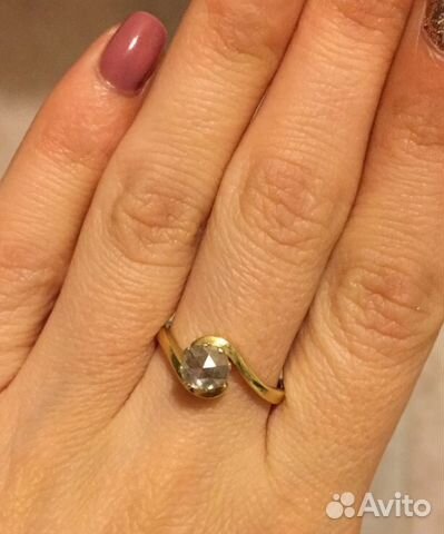 Кольцо 750 пробы с алмазом 0.5 карат