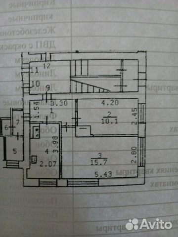 2-к квартира, 43 м², 1/2 эт.