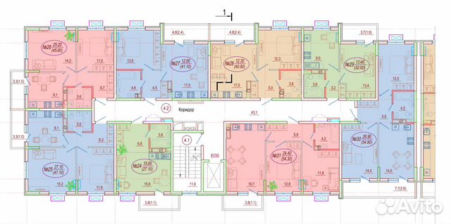 2-к квартира, 45.6 м², 4/9 эт.