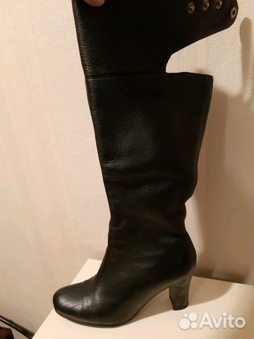Сапоги весенние чёрные, размер 38