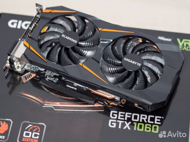 Gigabyte GeForce GTX 1060 windforce OC 6G отл сост