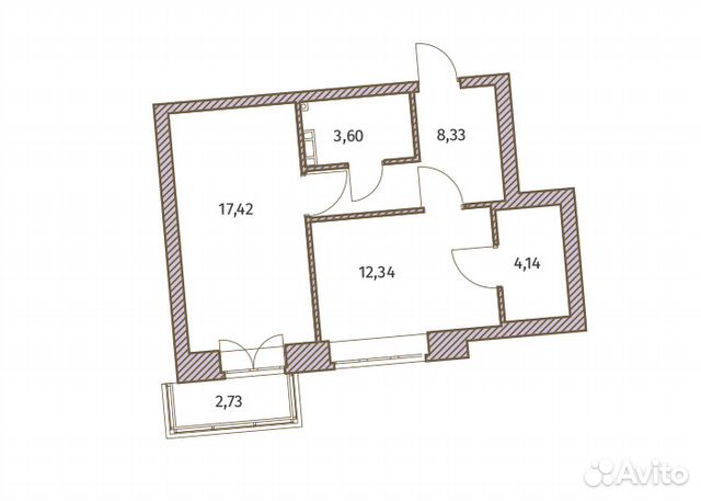 1-к квартира, 46.7 м², 4/9 эт.