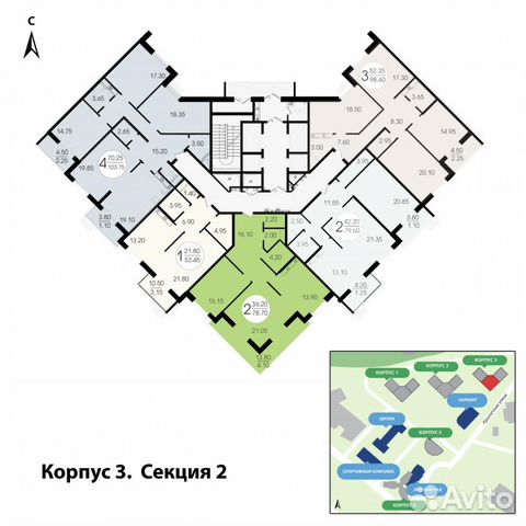 2-к квартира, 85.7 м², 12/24 эт. 2-к квартира, 85.7 м², 12/24 эт.