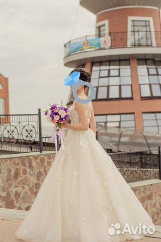 Свадебное платье +украшение для волос и букет дубл Свадебное платье +украшение для волос и букет дубл