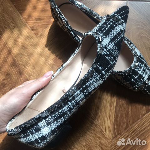 Балетки из твида Zara