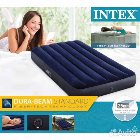 Надувной матрас 99х191х25 см (Intex 64757)