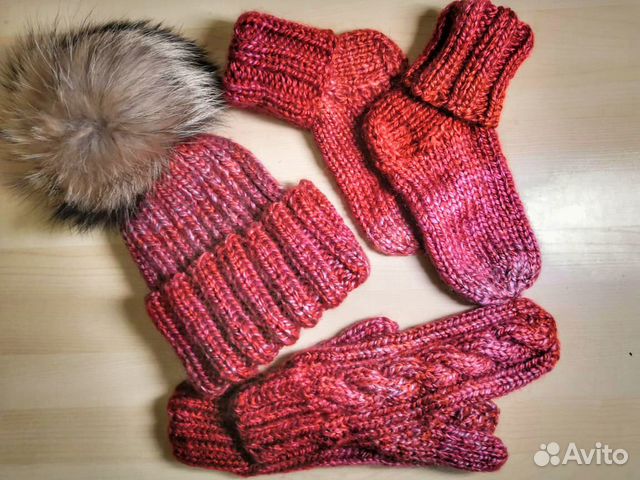 Валеши детские и взрослые с вязаным комплектом