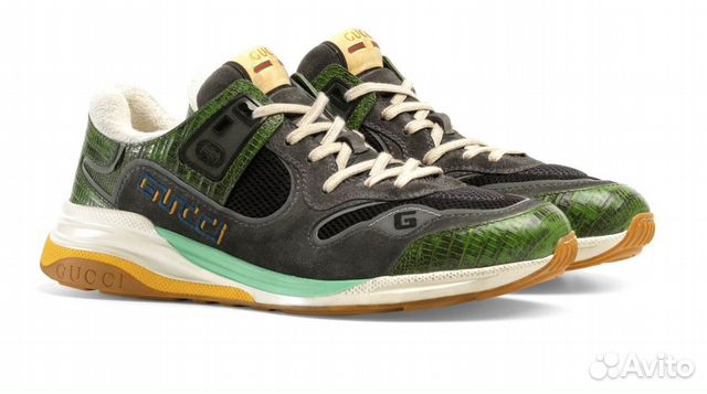 Gucci UltraPace Mixed-Material Sneaker Green Gucci UltraPace Mixed-Material Sneaker Green