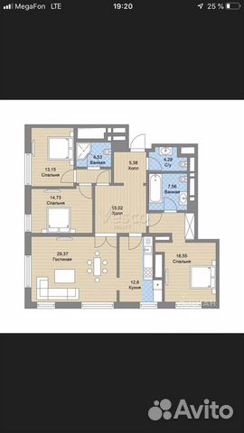 4-к квартира, 130 м², 10/18 эт. 4-к квартира, 130 м², 10/18 эт.