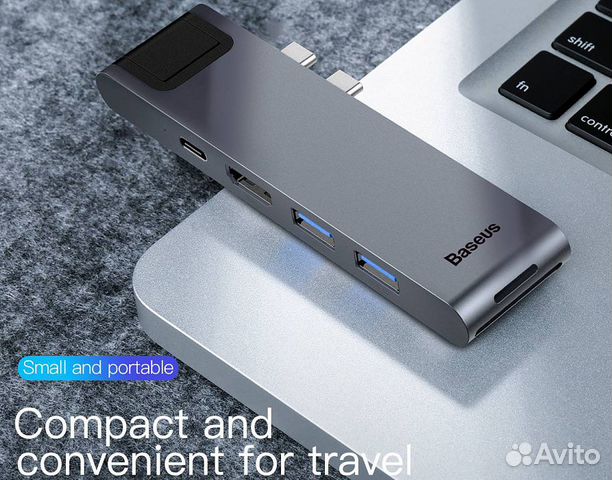 USB-концентратор Baseus Thunderbolt C+ cahub-L0G USB-концентратор Baseus Thunderbolt C+ cahub-L0G