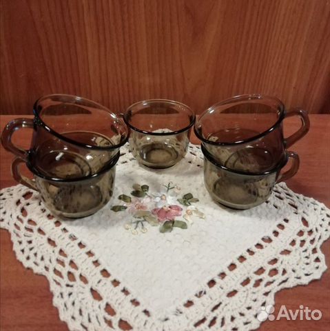 Кофейные чашки из французского тёмного стекла Кофейные чашки из французского тёмного стекла