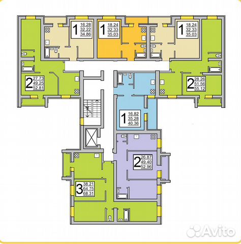 2-к квартира, 53 м², 4/10 эт.