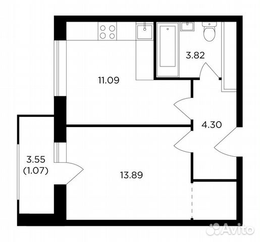 1-к квартира, 34.2 м², 14/25 эт.