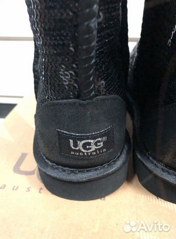 UGG угги, черные с пайетками