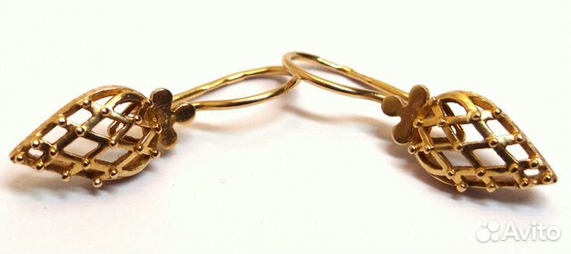 Советские золотые серьги 585 пробы, СССР
