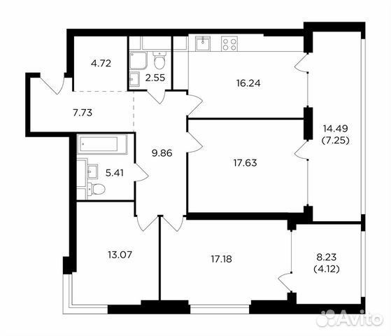 3-к квартира, 105.8 м², 13/29 эт. 3-к квартира, 105.8 м², 13/29 эт.
