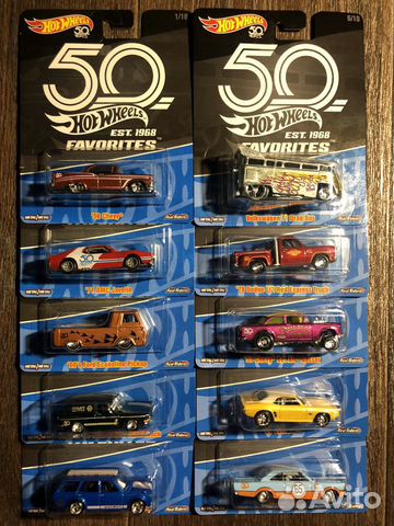 hot wheels 50 est 1968 favorites