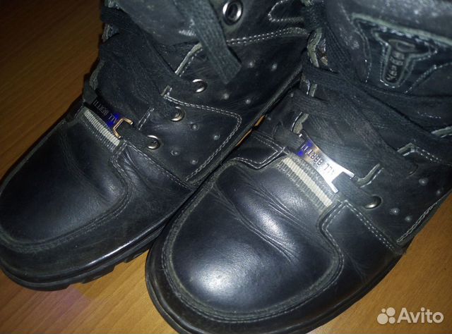 Кожаные тёплые кроссовки