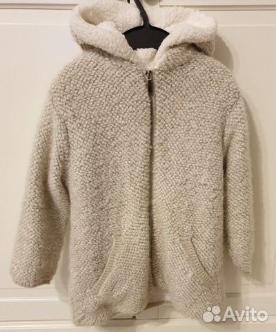 Пальто вязаное Zara 122 на меху
