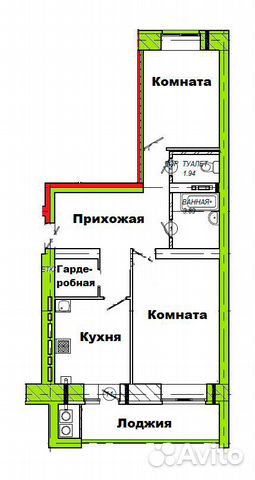 2-к квартира, 62 м², 4/10 эт. 2-к квартира, 62 м², 4/10 эт.