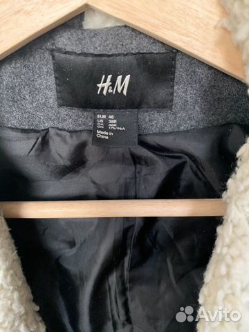 Полупальто серое H&M, размер L slim fit