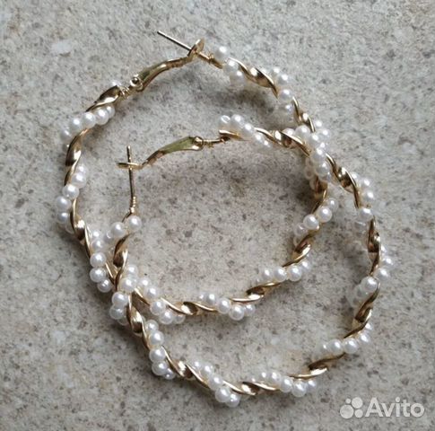 Серьги жемчужные кольца Серьги жемчужные кольца