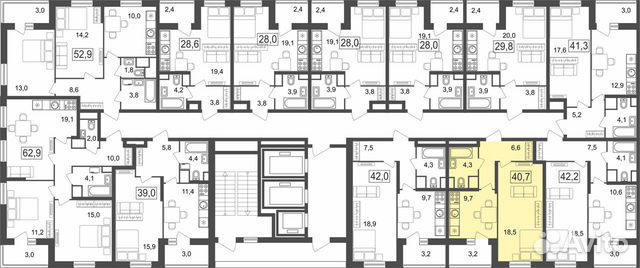 1-к квартира, 40.7 м², 4/25 эт. 1-к квартира, 40.7 м², 4/25 эт.