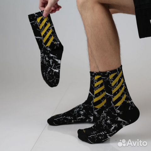 Носки Off-white черно-желтые длинные Носки Off-white черно-желтые длинные