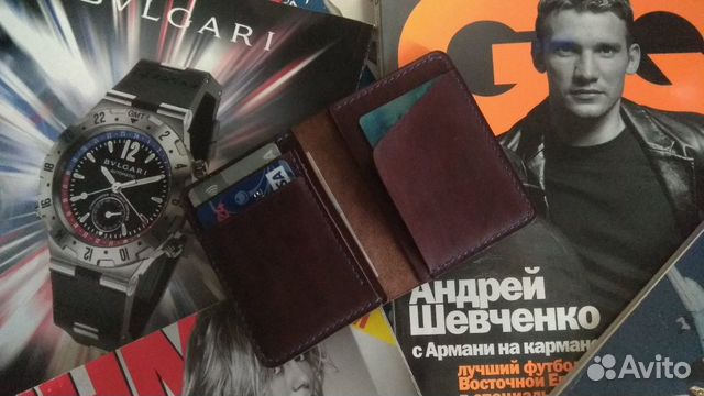 Кожаный кошелек мини портмоне, ручной работы Кожаный кошелек мини портмоне, ручной работы