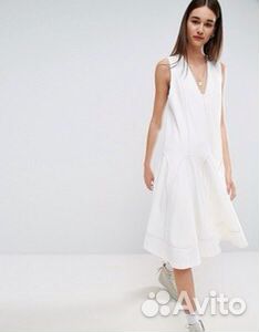 Свободное белое платье миди ASOS white