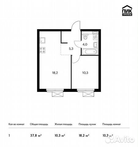 1-к квартира, 37.8 м², 23/24 эт. 1-к квартира, 37.8 м², 23/24 эт.