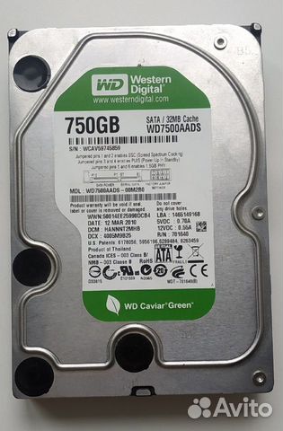 Жёсткий диск Western Digital 750GB, 5200RPM Жёсткий диск Western Digital 750GB, 5200RPM