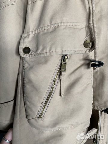Парка Bershka, бежевая, утеплённая Парка Bershka, бежевая, утеплённая
